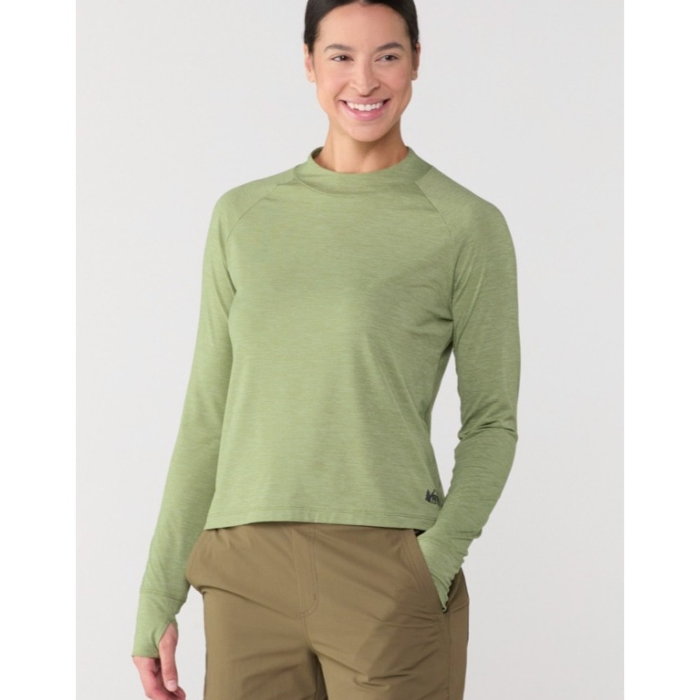 REI Co-op Sahara Shade Long Sleeve Sun Shirt Sage Green Heather Medium 25390-S25